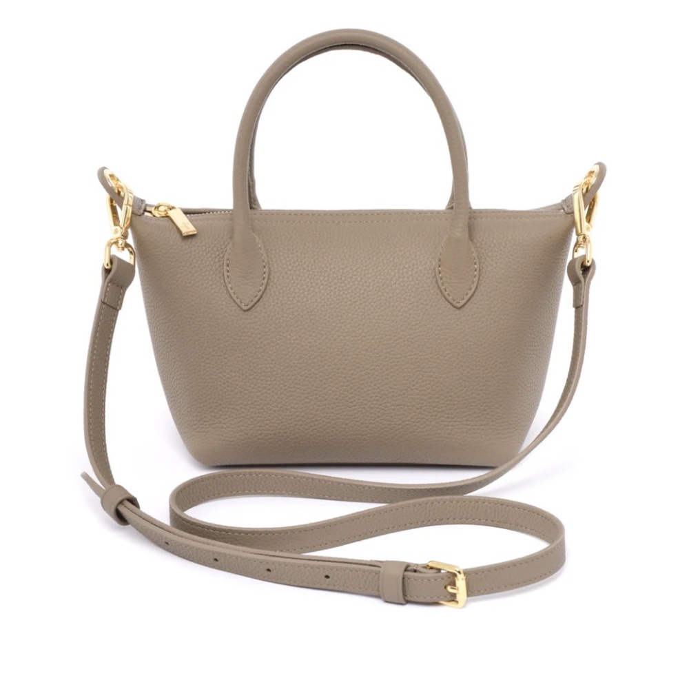 🆕 Dressupyourpurse DUYP Melodie Cecile Calvi Compact Tote Bag Togo Leather Taupe